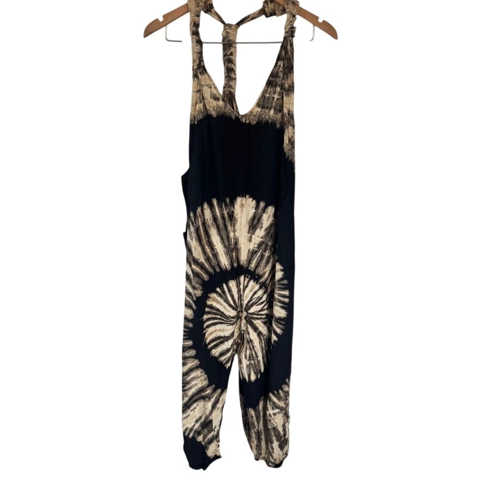 Kathmandu Tie Dye Harem Jumpsuit OS Boho Festival Romper Pockets Hippie NWT